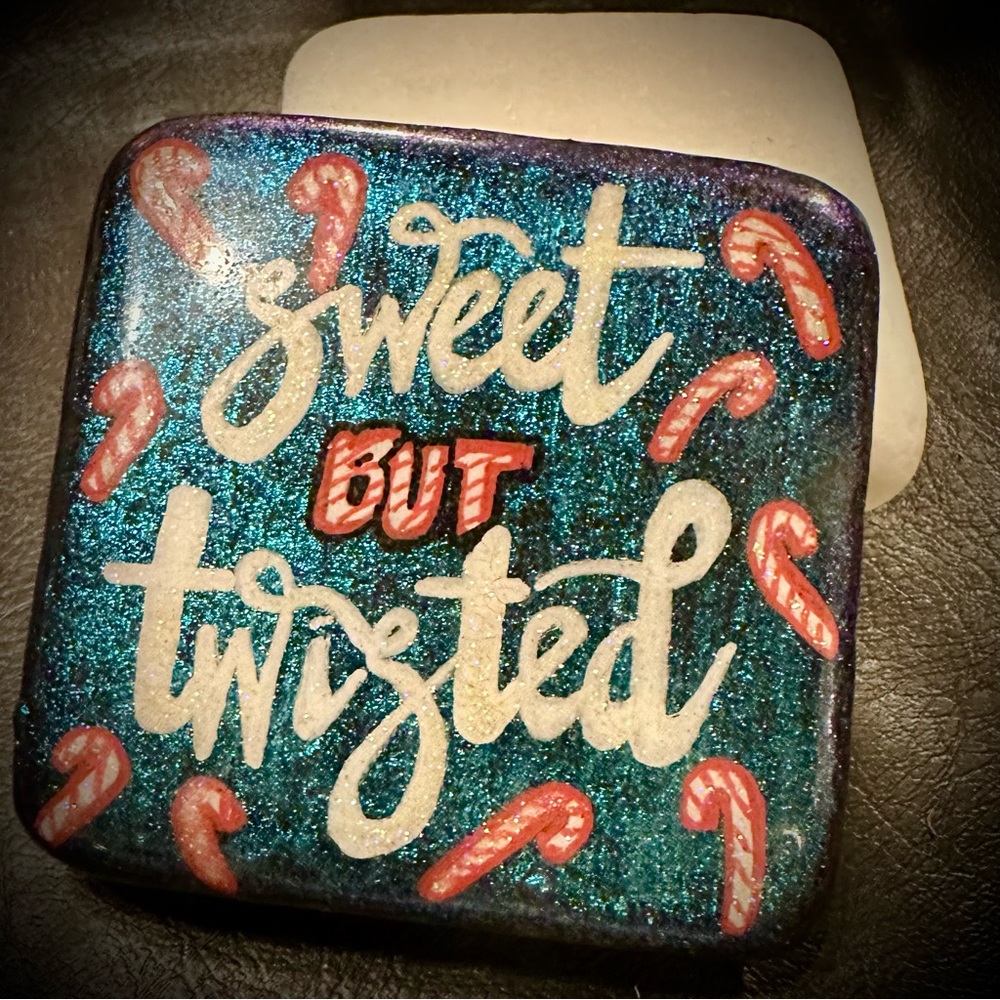 Handpainted 3” Santorini stone Square